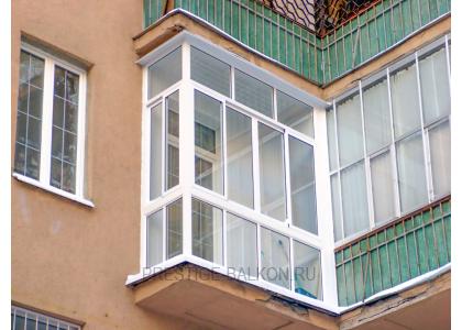 Французское остекление балкона алюминиевыми окнами от пола до потолка в Малаховке