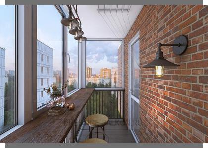 Настенное освещение лоджии в Малаховке