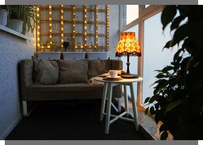 Настольное освещение лоджии в Малаховке