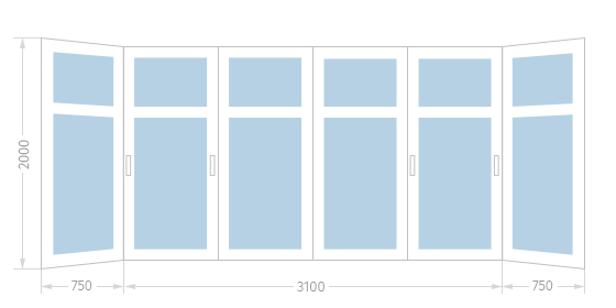Остекление балконов и лоджий в домах Сталинки