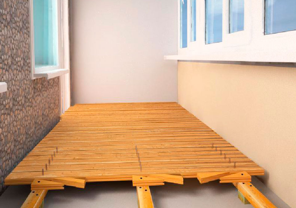 Настил полов балконов и лоджии в Малаховке