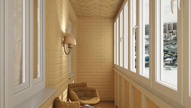 Теплое остекление с утеплением и отделкой декоративным кирпичом в Малаховке